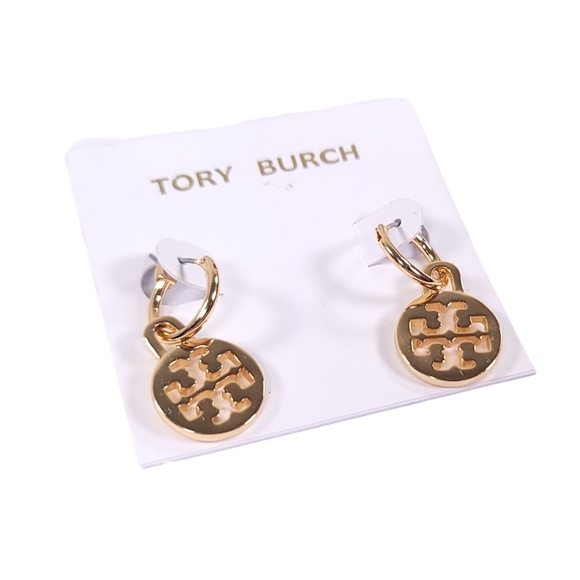 Tory Burch Earrings Gold Logo NewTory Burch Earrings Classic hoop earrings - Picture 3 of 3